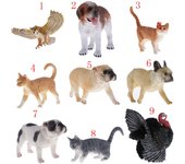 Simulación de mascotas, modelo Animal, figura, juguete educativo, decoración del hogar, búho Bulldog 1