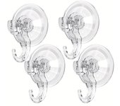 Paquete de 2/4/6 ganchos de ventosa de vacío resistentes de 3 kg - Perchas de pared de plástico reutilizables transparentes para baño, cocina, ventana, bolsos, abrigos, gorras, toallas 2 Packs transparente