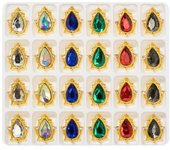 Materiales para uñas, un juego de joyas, juego de piedras para uñas, precioso marco colgante, 1 juego