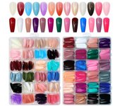 Nail Art - Juego de 24 uñas postizas con diseño de bailarina, cuadradas y mate, a juego, personalizadas