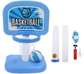 Juego de baloncesto interactivo para piscina con aro de baloncesto de altura ajustable y bomba para 2 pelotas.