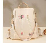 Mochila Oxford impermeable para mujer, de gran capacidad, bordada negro