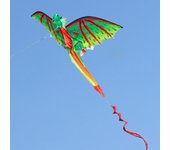 Cometa de dinosaurio verde con alas de dragón, cometa triangular, cometa piloto para exteriores, para padres e hijos, deportes, cometas profesionales, cometa gigante verde