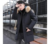 Abrigo de algodón para hombre, chaqueta de plumón gruesa de estilo coreano de invierno de longitud media, abrigo de invierno moderno para jóvenes, chaqueta acolchada de algodón M