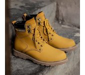 Botas de nieve para hombre, color amarillo y marrón, con piel auténtica, informales, de alta calidad, para trabajo al aire libre, otoño e invierno, 2024 38