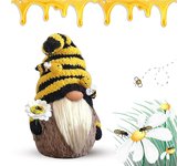 Adorno de gnomo de abeja, peluche de girasol, gonk, abeja de miel, decoración de cocina de granja para el hogar, festival de Navidad, bandeja escalonada, decoraciones, regalos