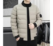 Chaqueta acolchada de algodón para hombre, de invierno, gruesa, informal, con cuello de béisbol, cuello alto, cálida. M