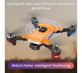 Drone RC con cámara 4K Cámara Dual RC Quadcopter con función Evitación de obstáculos Flujo óptico Ubicación Control de Gestos 2 baterías 1 battery naranja