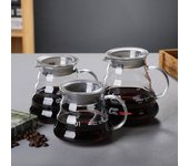 Cafetera de vidrio transparente de 300/500/700 ml con tapa, accesorios para cafeteras espresso