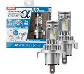Faro LED Sphere Light H19 6000K Blanco 12V 3600lm Compatible con inspección de vehículos Fabricado en Japón Bombilla Días Lukes ek Wagon ek Space Noise