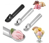 Cuchara para helado antiadherente de metal portátil de 3 tipos, herramienta de cocina anticongelante Matte Black