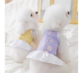 Vestido para perros y gatos, ropa para mascotas con estampado de animales, falda con tirantes de verano, suministros de ropa para gatos Bichon de peluche, disfraz XS azul