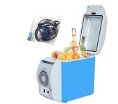 Refrigerador portátil para viajes en coche, refrigerador eléctrico de 7,5 l, silencioso, de doble modo, para dormitorio, caravana, cocina, camping. azul