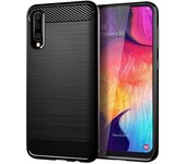 Funda protectora completa de silicona suave para Samsung A50 Galaxy A50s, a prueba de golpes, para Galaxy A30s A30 S, funda de fibra de carbono. Samsung A50 negro