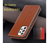 Funda de lujo tipo billetera de cuero genuino para Samsung Galaxy A53, A52, A52s 5G, A51, A50, A50s, funda con tapa, fundas, fundas para negocios A51&Just Case