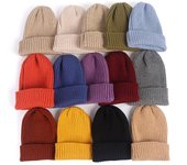 Gorro de punto de invierno para mujer, gorro de otoño cálido, suave y moderno, estilo Kpop, gorros, gorros, gorros para niñas, gorro para mujer Elasticity 56-60cm
