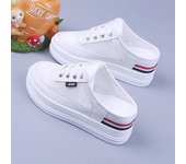 Zapatos de mujer 2024, cómodos, con cuña y plataforma premium, color blanco 35