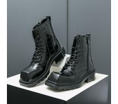 Botas vaqueras clásicas retro de cuero para hombre, botas occidentales de moda para hombre, botas cortas para hombre, zapatos casuales de caña alta 38 negro