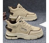 Zapatillas deportivas casuales para hombre, cómodas botas altas hasta el tobillo, zapatos de trabajo de vaquero de moda Chelsea, zapatos deportivos versátiles de tendencia para hombres 39 negro