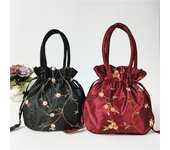Bolsos de mujer: Pequeños bolsos de mano con bordado étnico, monederos, bolsos tipo cubo, bolsos para teléfono Hanfu con cordón azul