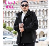 Chaqueta de lana de invierno para hombre chaqueta de deporte al aire libre para rompevientos XXXXXXXXL negro