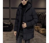 Parkas de longitud media para hombre, chaqueta gruesa y cálida con capucha, parka cortavientos de color liso, ropa de abrigo de talla grande para otoño e invierno M gris