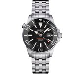 Reloj Mecánico Automático Fecha 30 ATM Resistente al Agua Argonautic BG Swiss Made Plata [Davosa] 161.528.02 Para Hombre negro