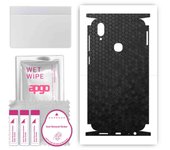 apgo Protective Skin Sticker for the back+sides compatible with vivo Z3, Full Wrap Film, Foil, Vinyl - Pattern Black Honeycomb