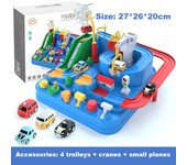Pista de carreras de coches de dibujos animados para niños, educativo, preescolar, ciudad, rescate, gran aventura, rompecabezas, carril, coche, costa, ranura magnética, juguetes para niños