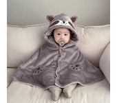 Niños y niñas bebé 100% poliéster engrosado chal chaqueta con capucha pelo recién nacido capa a prueba de viento Otoño Invierno S