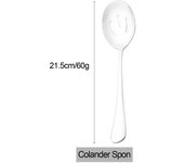 Juego de cucharas para servir, colador de cuchara caliente de acero inoxidable para cena, vajilla pública para el hogar, cuchara ranurada, vajilla de cocina, 1 ud. plata