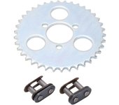 Piñón de cadena trasero T8F 38T de 101 mm de diámetro, ligero y portátil, apto para motores de 2 tiempos de 43 cc y 49 cc.