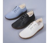 Zapatos planos de mujer de moda más nuevos, zapatos Oxford informales con cordones, zapatos individuales de cuero para mujer, mocasines cómodos, zapatos tipo mocasín de talla grande 35 beige