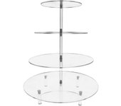 Soporte redondo para cupcakes de 4 niveles, de acrílico grueso, para postres y repostería, ideal para bodas.