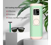 IPL 999,990 Flash Ice Cold Pantalla LCD indolora Depiladora de pulso permanente Máquina láser para todo el cuerpo Dispositivo de depilación eléctrico de mano verde claro