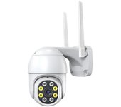 Cámara WiFi de 2 MP, inalámbrica, PTZ, para exteriores, impermeable, con voz bidireccional y enchufe estadounidense.