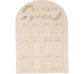Tablero de fotos del primer año, hermosa decoración, tablero de madera para hitos del primer año para niños