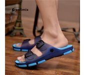 Sandalias Cresfimix para hombre, de moda, de talla grande, antideslizantes, de alta calidad, para playa, cómodas y frescas, color marrón, a5758 40