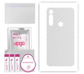 apgo Protective Skin Sticker for the back compatible with Motorola Moto G Power, Wrap Film, Foil, Vinyl - Pattern Transparent Carbon
