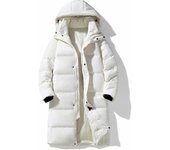 Chaquetas de plumón de invierno para hombre, moda, gruesas, cálidas, 90 % de plumón de pato blanco, abrigos para hombre, parkas largas negras con capucha M negro