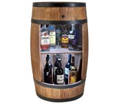 Casier à vin - Creative Cooper - Tonneau en bois avec LED - Pin, casier à alcool, 80x50 cm, Wengé
