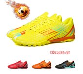 Botas de fútbol para hombre, zapatos de fútbol de tobillo alto con puntas largas, botines de fútbol TF para exteriores, botas de fútbol, ​​zapatos de entrenamiento deportivo de fútbol 36 negro