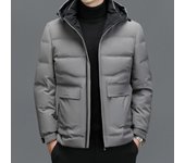 Chaqueta de plumón de invierno para hombre, gruesa, cálida, de longitud media, informal, Nikon, para hombre M negro