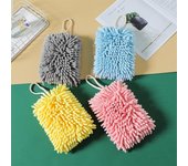 Toallas de mano de secado rápido Toalla de mano para cocina y baño Toalla de mano con bola con lazo para colgar Paño de limpieza de microfibra Toalla de cocina azul