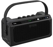 Amplificador de guitarra portátil recargable de 10 W, 5 canales, miniamplificador acústico/eléctrico con Bluetooth, reverberación, retardo, 20 patrones de batería y pantalla LED.