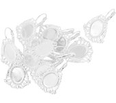 12 piezas DIY pendiente alambre gancho en blanco ovalado filigrana cabujón plata blanco oro