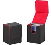 Estuche para cartas coleccionables vertical con capacidad para aproximadamente 10 cartas, funda de piel sintética con cierre magnético, compatible con Pokémon Duema, varias cartas, color negro.