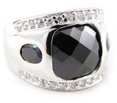 Bague Argent 'Black Queen' 54 negro