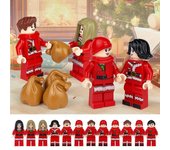 Santa Claus Mini figuras de acción Ciudad 2023 Calendario de Adviento Navidad Juego de construcción de vacaciones Decoración Ladrillos Bloques Modelo Kits Niños Juguetes educativos 12PCS