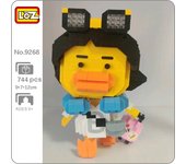 LOZ 9268 mundo Animal pato amarillo muñeca viaje maleta gafas modelo Mini bloques de diamante juguete de construcción para niños sin caja